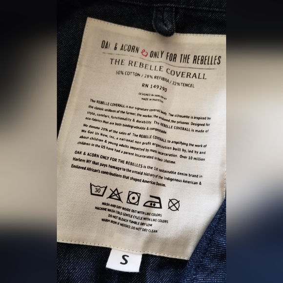 OAK & ACORN Reversible Rebelle Denim Coveralls Sz S US 8-10 Org $350 - Picture 10 of 12